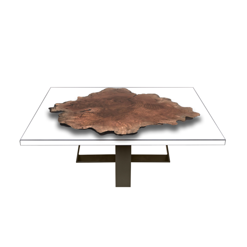 Table basse en bois et epoxy 